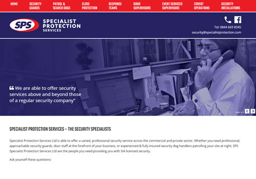 Specialist Protection Services website